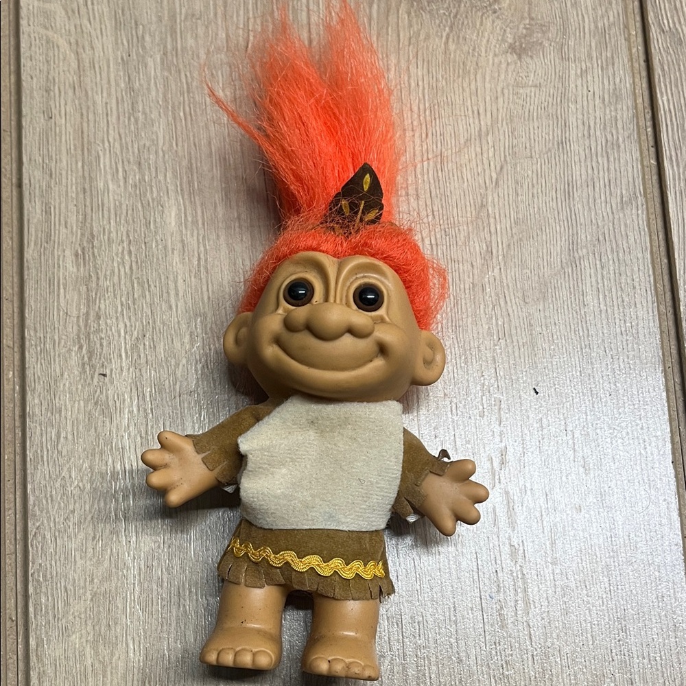 Trolls Doll with Orange Hair and Brown Outfit